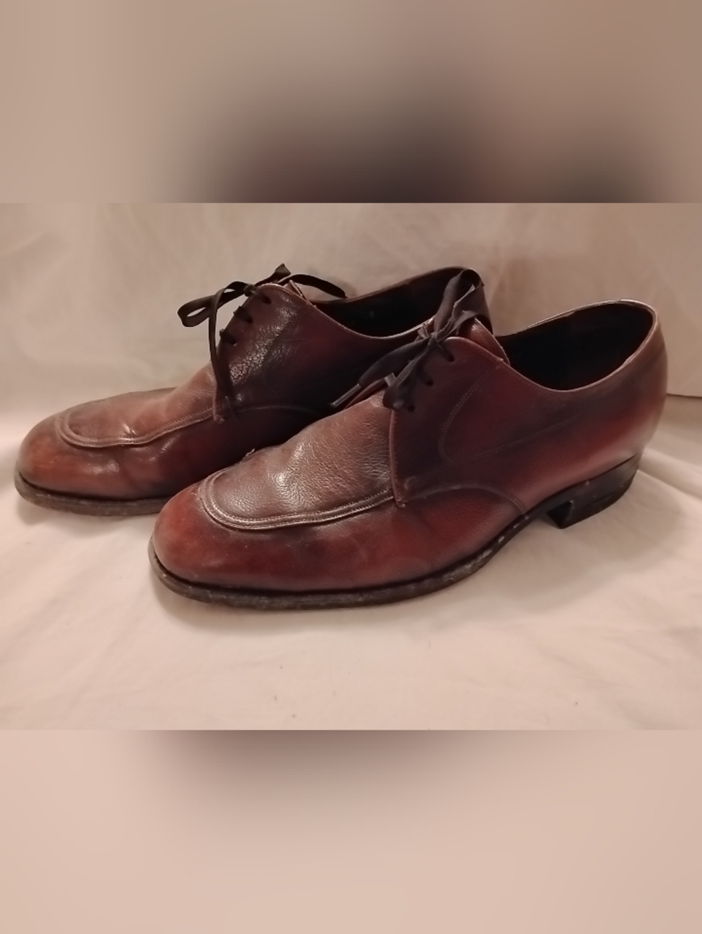Vtg Florsheim Shoes 8 Mens Leather Oxfords Dress Brown Lace